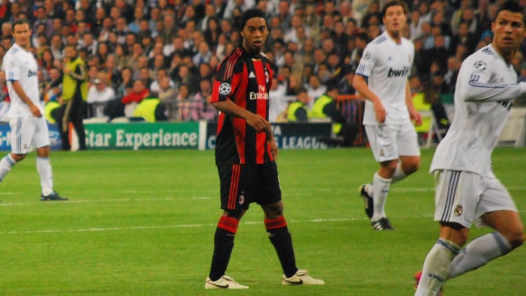 Ronaldinho and Cristiano Ronaldo. AC Milan vs. Real Madrid