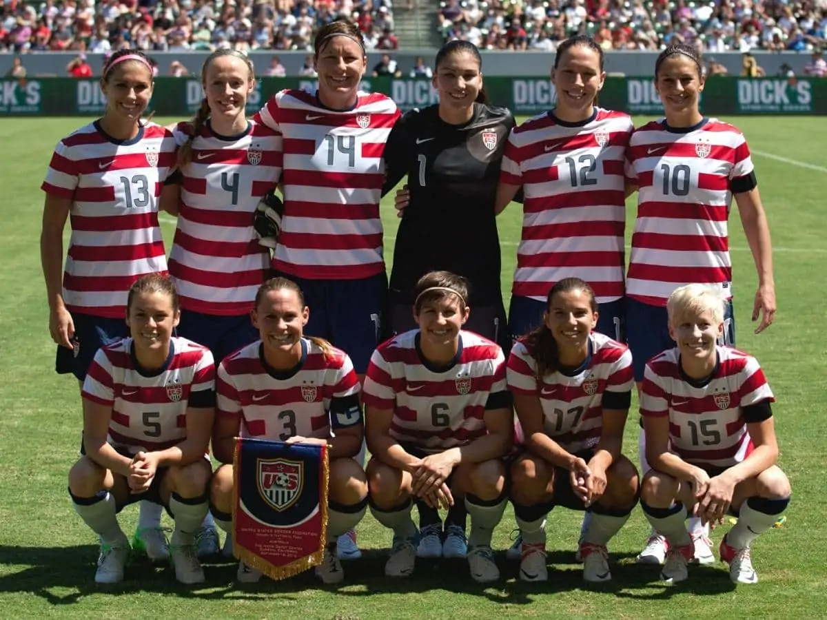 CARSON CA SEPT 16 USA Womens National Team starting eleven before the U.S. Soccer Womens National Team Olympic 2012 Victory Tour match against Australia on Sept 16 2012 at the Home Depot Center ○ Soccer Blade