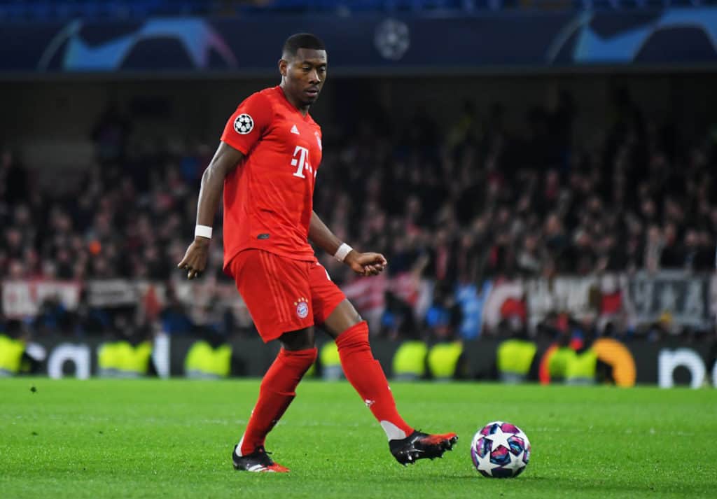 LONDON, ENGLAND - FEBRUARY 26, 2020 David Alaba of Bayern pictured during the 201920 UEFA Champions League Round of 16 game between Chelsea FC and Bayern Munich at Stamford Bridge.