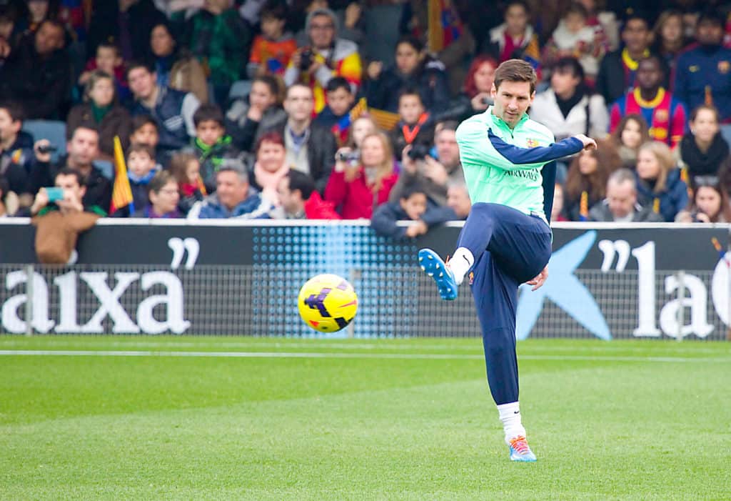 Messi at FC Barcelona training session