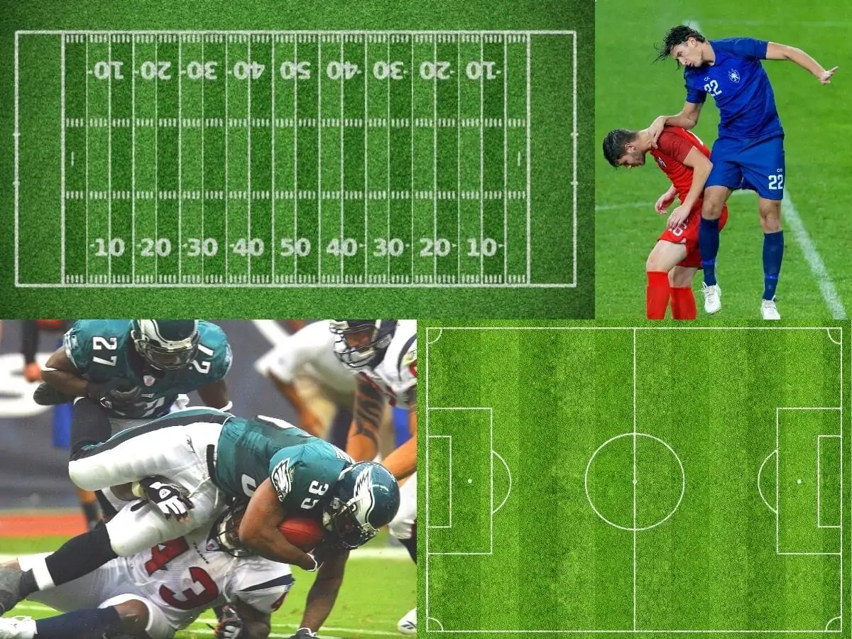 Football Field and Soccer Field with Football Players and Soccer Players. ○ Soccer Blade