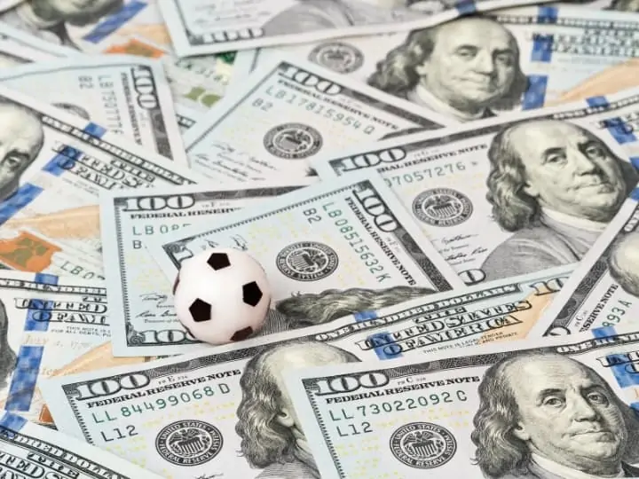 Soccer Ball on Dollar Bills