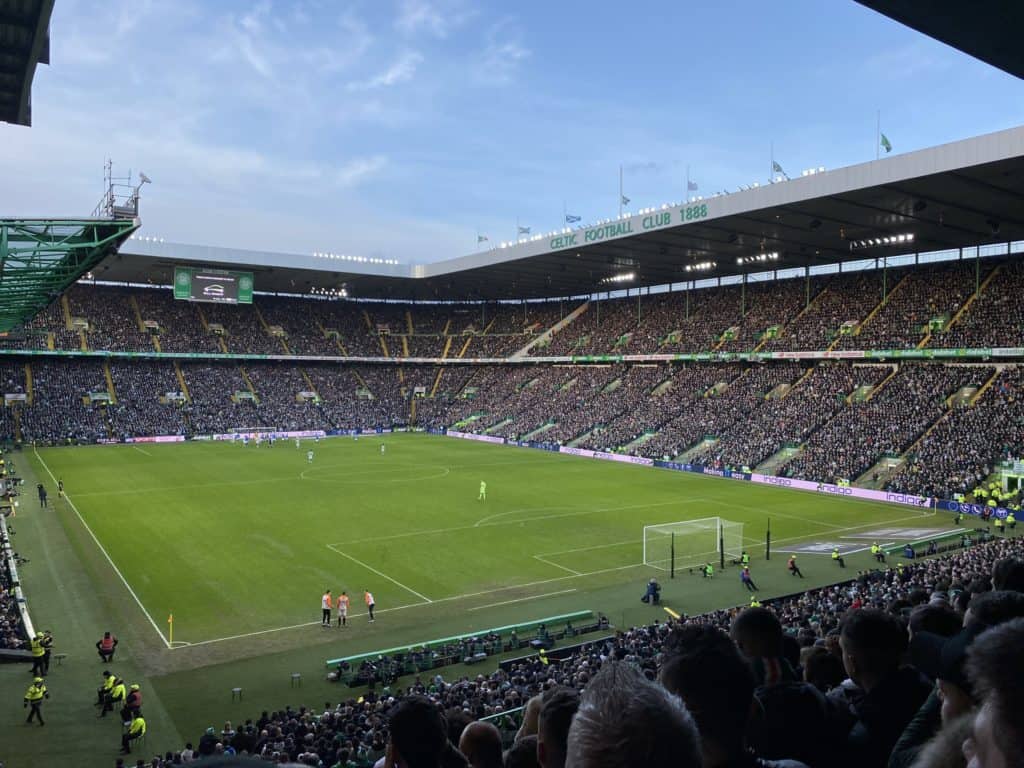 Celtic Park during an Old Firm derby between Celtic FC and Rangers