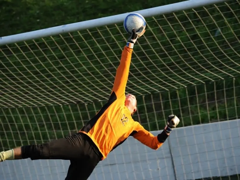 Soccer Goalie Making a Save