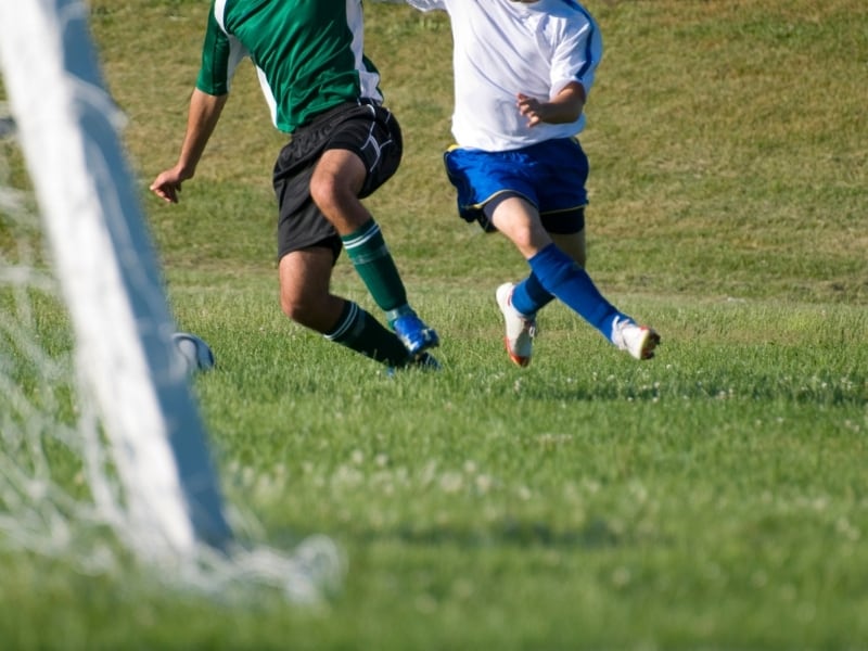 Two soccer players tryouts