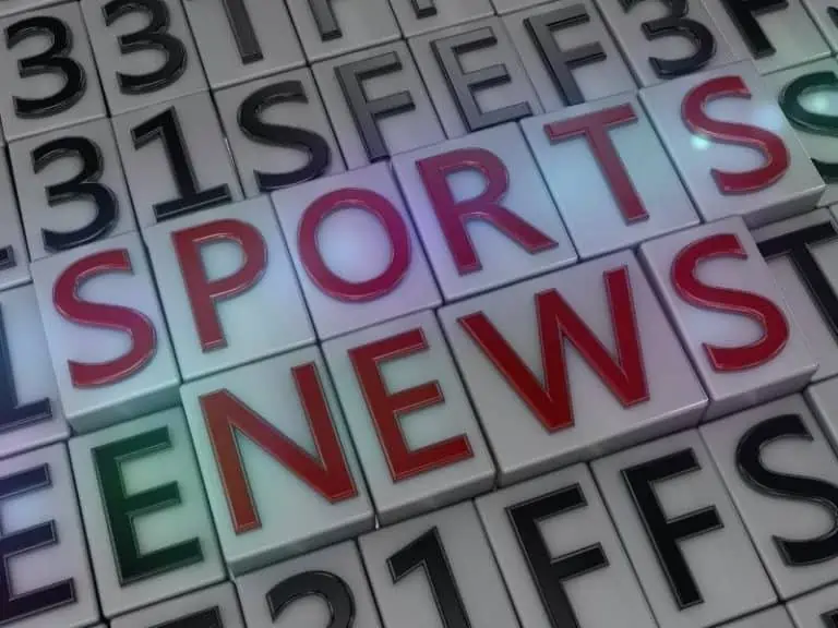 Sport news in block letters