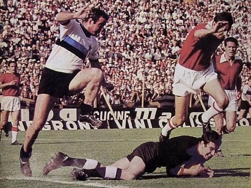 1966–67 Serie A AC Mantova v Inter Milan Mario Corso and Dino Zoff