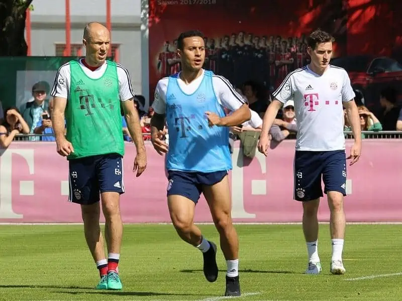 Arjen Robben Thiago Sebastian Rudy Training 2018 05 08 FC Bayern Muenchen