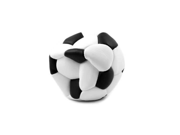 Deflated soccer ball isolated on white ○ Soccer Blade