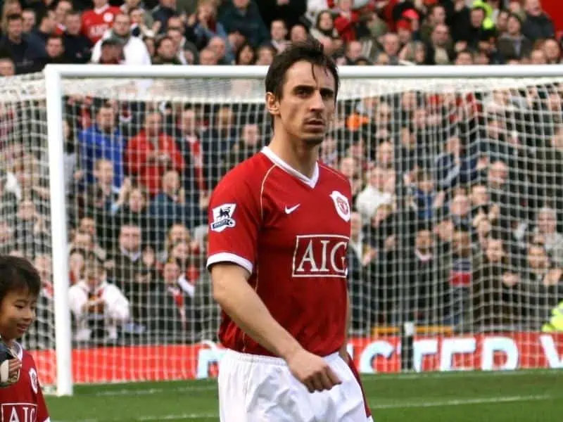 Gary Neville playing for Manchester United