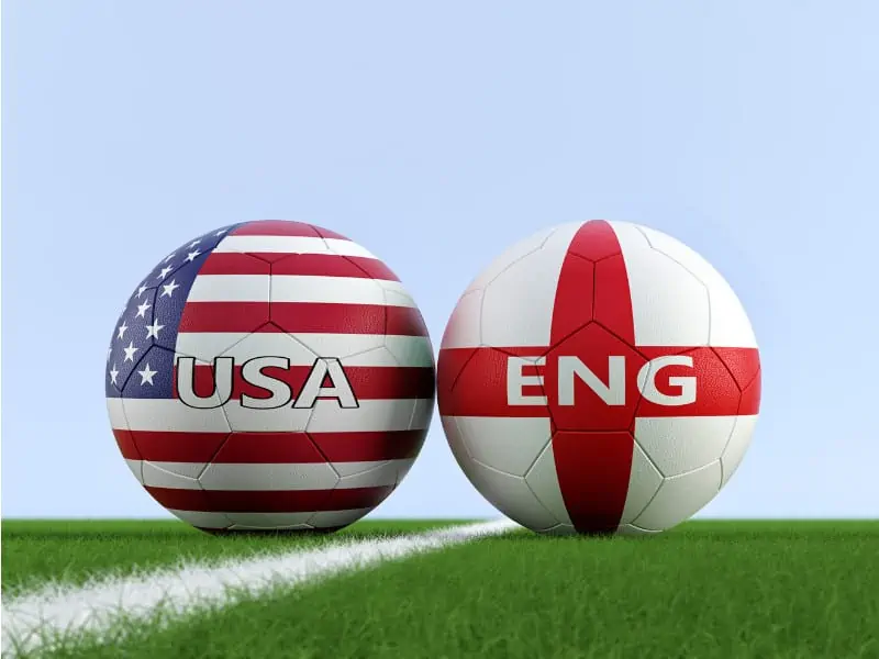 USA vs England soccer balls