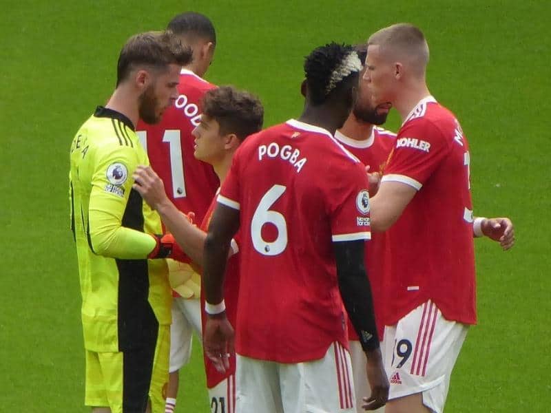 Pogba playing for Manchester United v Leeds United 14 August 2021