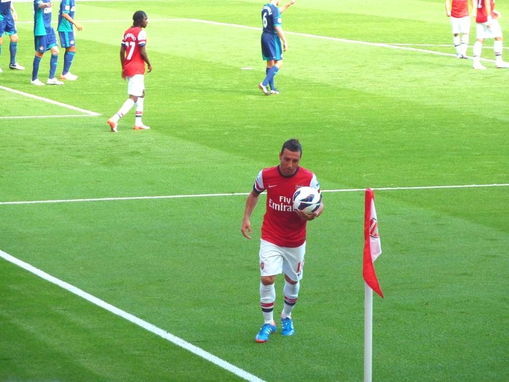 Santi Cazorla playing for Arsenal 18 August 2012