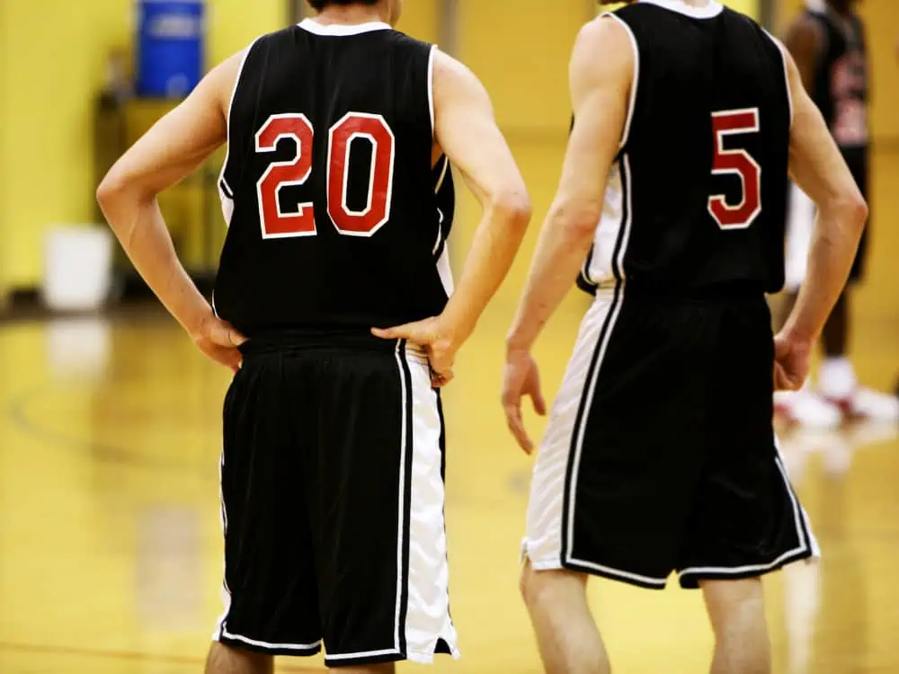 youth basketball players in uniform