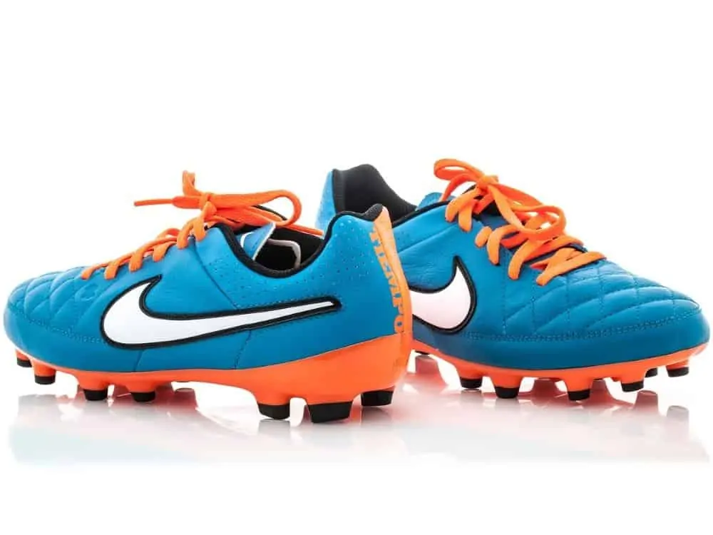 Nike Tiempo Soccer Cleats Blue and Orange