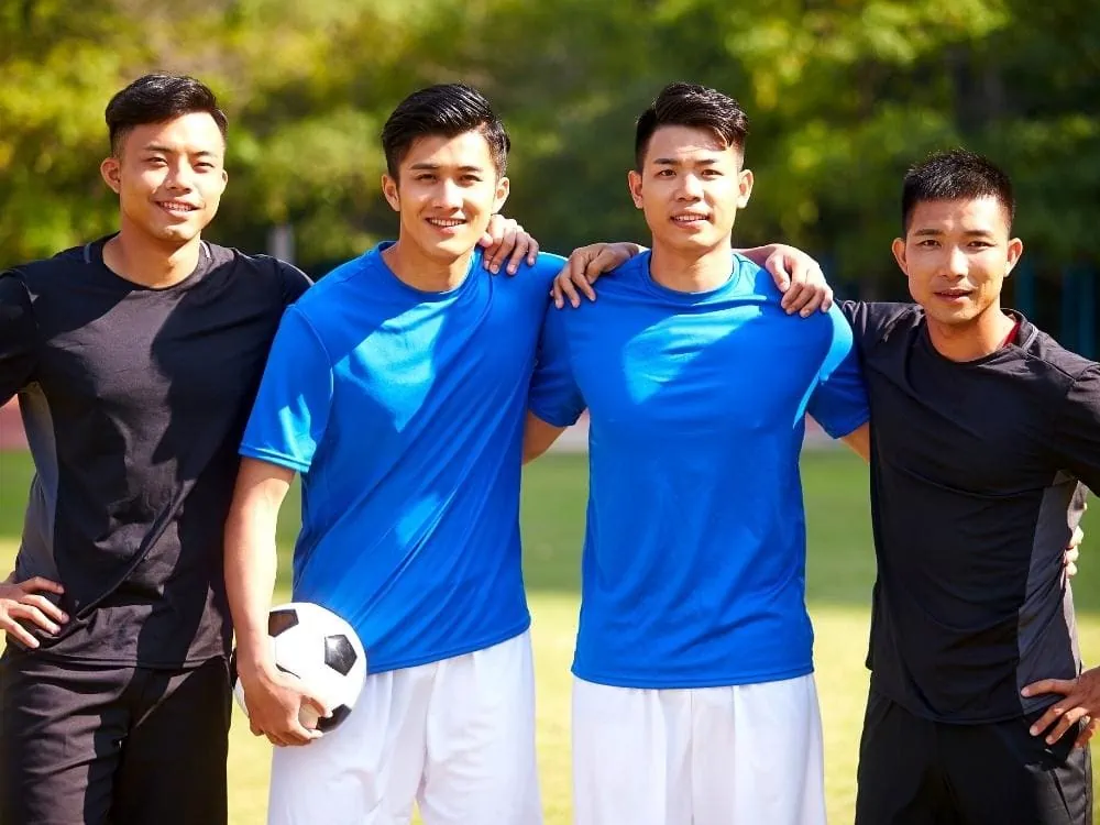 Four soccer players
