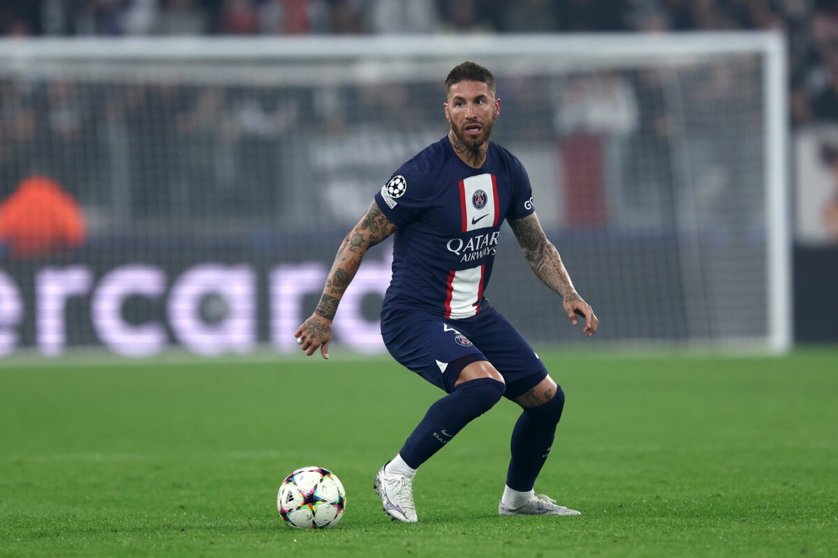 Sergio Ramos of Paris Saint Germain Fc during the Uefa Champions League Group H match beetween Juventus Fc and Paris Saint Germain Fc at Allianz Stadium on November 2 2022 in Turin Italy ○ Soccer Blade