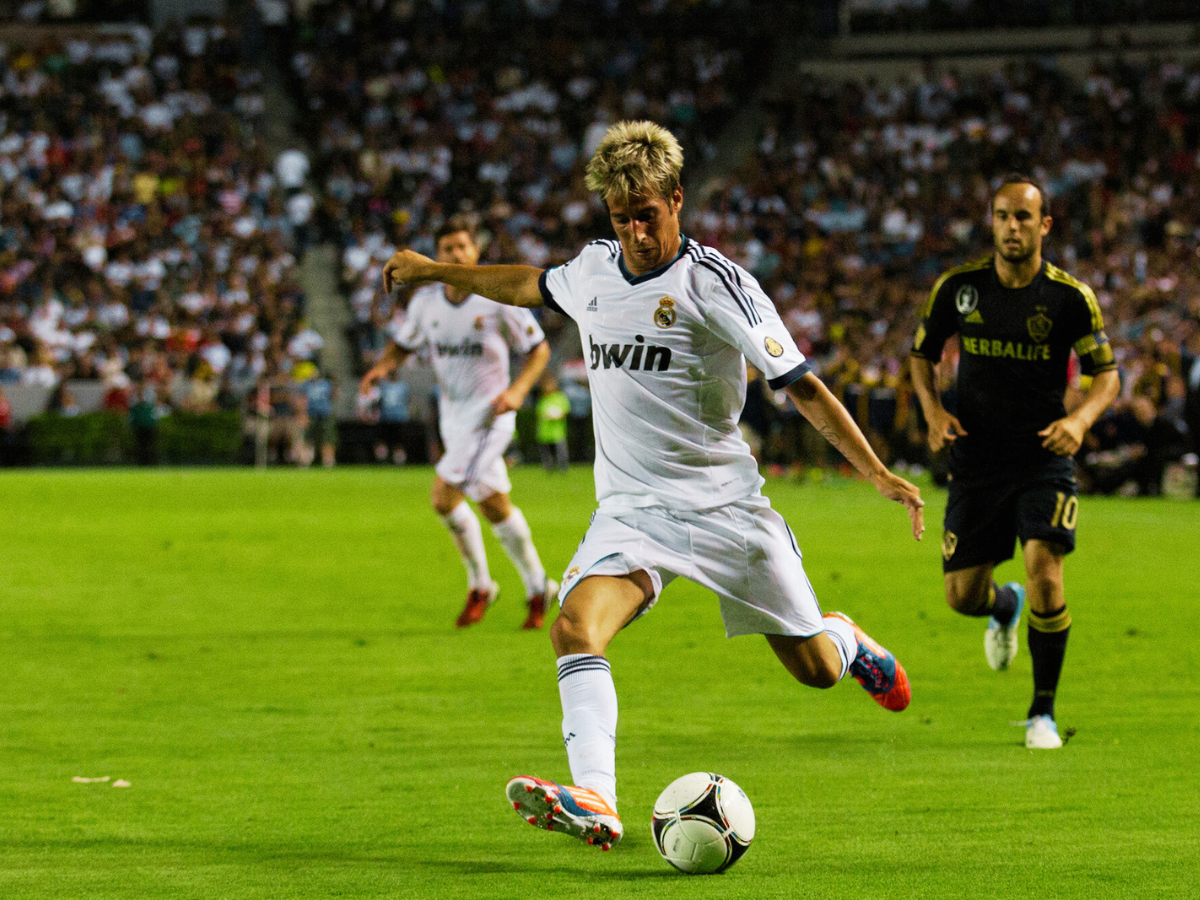 2 Aug 2012. Real Madrid midfielder Fabio Coentrao. World Football Challenge game between La Liga Champions Real Madrid and the MLS Champions Los Angeles Galaxy at the Home Depot Center ○ Soccer Blade
