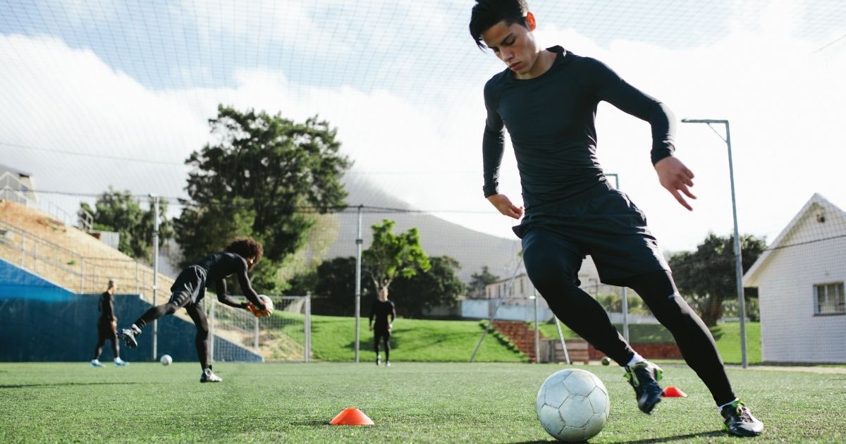 Soccer Player Practicing Ball Control ○ Soccer Blade
